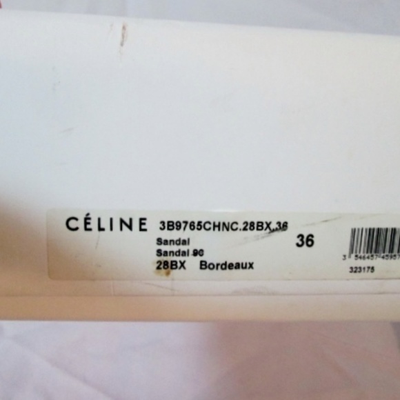 NEW CELINE PARIS ITALY BORDEAUX LEATHER Sandal 90 - Picture 3 of 8